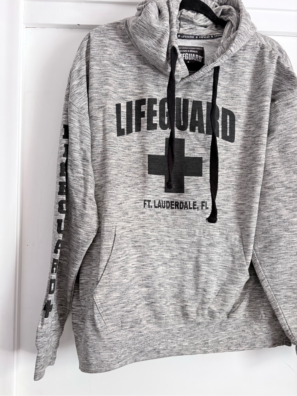 Lifeguard Graphic Gray Hooded Sweatshirt - Ft. Lauderdale